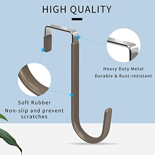 FYY Over the Door Hooks, Single-Hanger 4 Pack, Fits Doors 1 3/8" Brown - Image 3