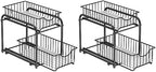 SONGMICS 4-Tier Pull Out Cabinet Organizers, Under Sink Organizer, Bathroom Organizer and Storage, Sliding Basket Drawers, Stackable for Kitchen, Bathroom, Ink Black UKCS017B02 by Unknown