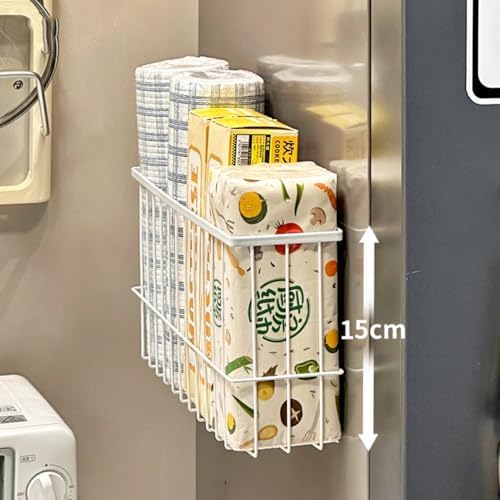 3 Piece Kitchen Cabinet Door Storage Box,Self Adhesive Wall Mounted Storage Boxes,Wardrobe/Bathroom/Refrigerator Small Items Organizer Storage Box (White3) - Image 5