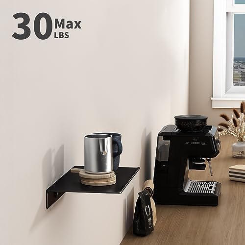 Danpoo 8 inch Small Floating Shelf for Wall Organizer & Storage, Mini Display Shelf, Metal Wall Shelf for Bathroom, Living Room, Kitchen, Bedroom(Matte Black) - Image 5