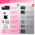 JKAOO Large Rolling Cleaning Caddy Bag with Detachable Trolley, Pink - Image 3
