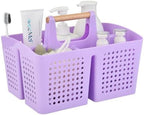 Portable Shower Caddy Basket with 3 Compartments and Handle, Purple by PAKCHOICE