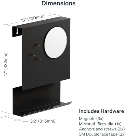 Key Holder Wall Mount and Mail Organizer - Hide Your Mail with a Modern and Minimal Look (Black) - Image 3