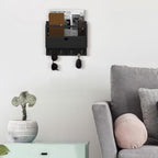 Nekon Mail Organizer with Drawer for Wall, Wooden Key Holder, Black - Image 4