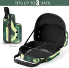 GERMUN Hard baseball hat case, Hat Carrier Travel Case with Adjustable Shoulder Strap, Hat cap case for 3 Baseball Caps - Perfect for Traveling & At-Home Storage (Camo Green) - Image 3
