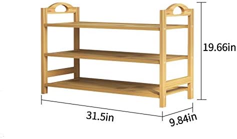 UDEAR Bamboo Shoe Rack 3-Tier Shoe Storage Organizer Entryway Shoe Shelf - Image 3