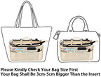 BTSKY Printing Handbag Organizers Inside Purse Insert - High Capacity 13 Pockets Bag Tote Organizer with Handle Beige - Image 4