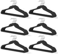Black Velvet Hangers 60 Pack, Slim Space Saving Suit Hangers for Closet Organizer, Rotating Silver Hook, Non Slip Clothes Felt Hanger Heavy Duty for Coat,Shirt, Pants, Camisole, Dress by MLKJHHI