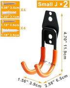 KURUI Heavy Duty Garage Hooks for Hanging, 2 Pack Metal Garage Organization Hooks, Garage Storage Hooks for Ladder Extension Cord Cable, Wall Mount Small Utility Hooks, Garden Tool Organizer/Hanger - Image 2