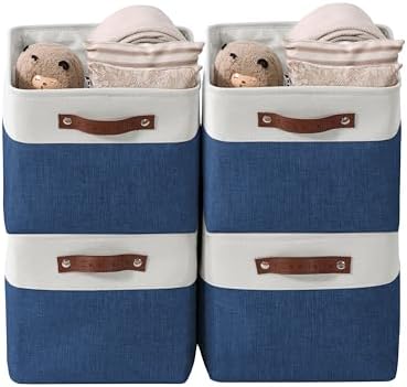 DECOMOMO Storage Bins, Large Fabric Storage Baskets for Shelves 4 Pack by DECOMOMO
