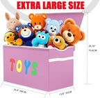 YOLOXO Toy Box Chest, Collapsible Sturdy Storage Bins with Lids, Extra Large Kids Toy Storage Organizer Boxes Bins Baskets for Kids, Boys, Girls, Nursery Room, Playroom, Closet (Classical Pink) - Image 7