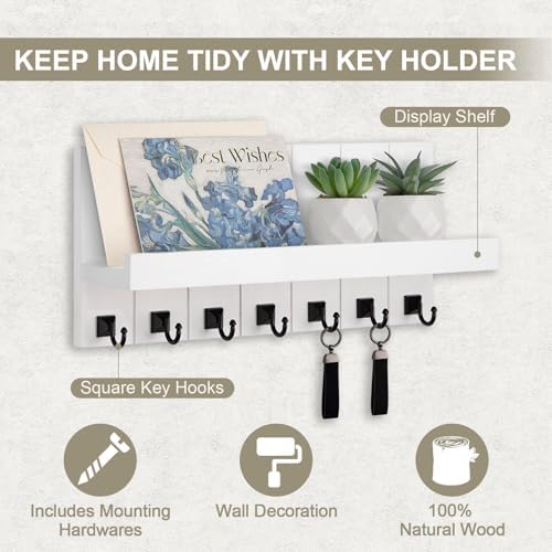 Key Holder for Wall, Decorative Key Holder with Shelf - Image 2