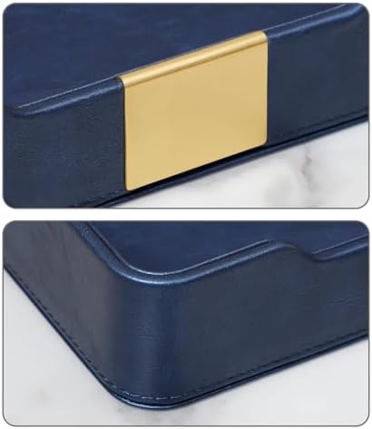 PU Leather Valet Tray, Nightstand Organizer, Catchall Tray, Blue - Image 5