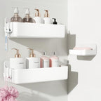 Nieifi Adhesive Shower Shelves, White, 3 Pieces by Nieifi
