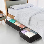 StorageExpert Under Bed Storage Containers, Closet Organizer, Black, 4 Pack | Under Bed Storage, Foldable Fabric, Large Capacity, Dustproof, Clothes Storage, Blanket Storage, Toy Organizer, Space Saving - Image 4