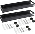 Lallisa 2 Pieces Stainless Steel Shelf Bathroom Shower Floating Shelves Wall Mounted Shower Caddy Basket Shelf Storage Organizer Shelves for Bathroom, Kitchen, Living Room(19.69 Inches/ 50 cm,Black) by Lallisa