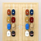 HapiRm Over Door Hat Rack - 4 Packs Metal Hanging Hat Organizer with 16 Hooks Design, Baseball Cap Hanger Organizer Storage Holds up to 80 Caps for Door, Bedroom, Closet(White) by HapiRm