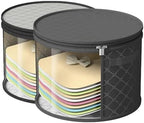 Hat Boxes For Women Storage - This Oversized Clear Hat Storage Bag can hold 9 hats,suitable for cowboy hats,suitable for travel and daily hat organizer for closet.(Pure Black and Pure Gray) by Unknown
