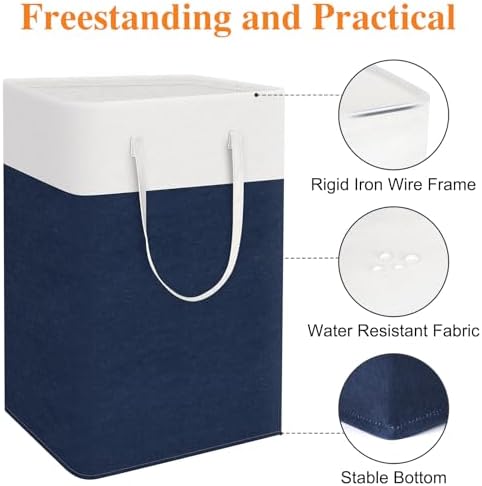 TasticTotes Laundry Basket 3-Pack, Laundry Hamper, 75L-Blue - Image 4
