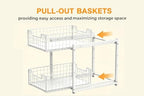 Under Sink Organizer, White 2-Tier Pull Out Cabinet Organizer - Image 7