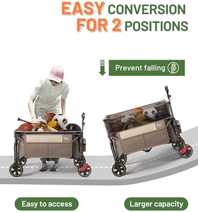 Timber Ridge 350L Extra Large Collapsible Folding Wagon Carts with Brake - Image 3