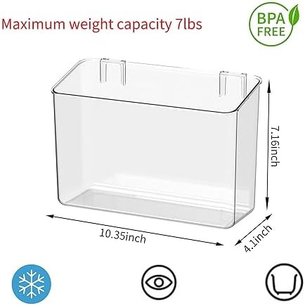 vacane Plastic Over Cabinet Door Organizer, Adhesive Mount Storage Organizer Container Makeup Organizer Hanging Basket Bins For Craft Room, Pantry, Office, Space Saving Holder for Kitchen Bags-M - Image 6