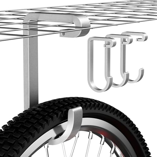 Thickened Bike Hooks for Garage Ceiling Rack, S Hooks Hanging Bike, Silver by BUSSDIS