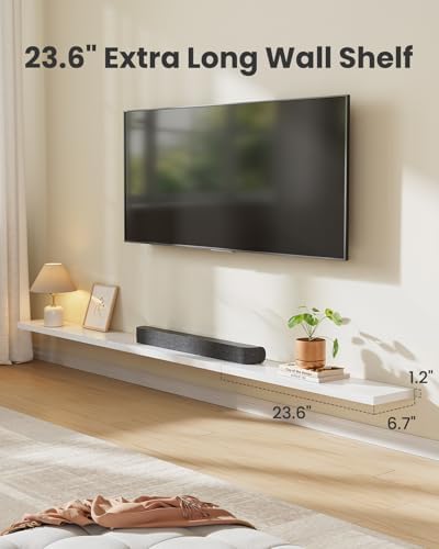 Amada 23.6" Floating Shelves for Wall Decor & Storage, Set of 3, White - Image 3