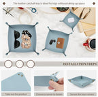 3 Pack Leather Valet Tray, 3 Sizes Catchall Tray Desk Organizer for Key Jewelry Trinket Watch Perfume Coin, for Entryway Table Nightstand Dresser Vanity Travel, Blue - Image 6