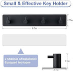 Key Holder with 4 Hooks,Adhesive Key Hanger Organizer for Wall Mount - Image 2