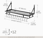 KES 30-Inch Kitchen Pan Pot Rack Wall Mounted, Hanging Storage Organizer - Image 5