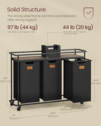 VASAGLE Laundry Sorter with Wheels, Portable Rolling Cart, 39.6 Gal.(150 L) - Image 6
