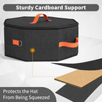 kushon Hat Storage Box for Women & Men, Hardboard Support Hat Boxes with 1 Door Hook Hat Organizer, Cowboy Hat Box for Travel, Hat Bag Hat Case (Black) - Image 2