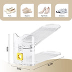 FENRUNXU Shoe Slots Organizer for Closet, Shoe Stacker Organizer Double Layer Stack Shoe Rack, Shoe Display Shelf 50% Space Saver Storage Holder for Closet, 36 PACK - Image 3