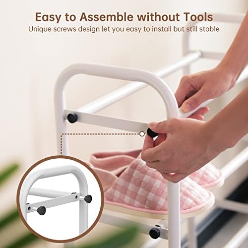 Gonfoam Expandable 4-Tier Shoe Rack for Closet and Entryway, White - Image 3