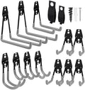 Garage Hooks Heavy Duty 14 Pack, Steel Garage Storage Hooks, Tool Hangers for Garage Wall Utility Wall Mount Garage Hooks and Hangers with Anti-slip Coating for Garden Tools, Ladders, Bulky Items by GARDENANDTOOL