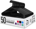 Utopia Home Plastic Hangers 50 Pack – Built-in Strap Hooks Black | Space saving | Durable & strong | Closet organizer | Clothes hangers | Ideal for shirts, pants, skirts & coats by UTOPIAHOME