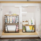 TIDIIABODE 3 Pack Stackable Pantry Organizer, Trash Bag Dispenser Under Sink, Kitchen Organization and Storage, Kitchen Counter Organizer, Black - Image 5