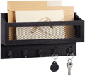 Colingmill Magnetic Mail and Key Holder with 5 Hooks for Wall, Black by Colingmill