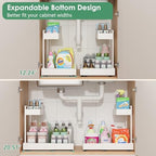 REALINN Expandable Under Sink Organizer with 6-Level Height Adjustment - Image 2
