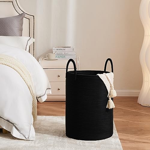 YOUDENOVA Cotton Laundry Hamper, 72L Tall Storage Basket-Black - Image 3