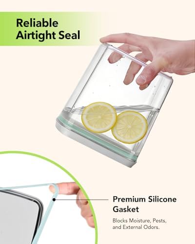 Airtight Food Storage Container with One-Touch Lid, 4.22 QT / 4.0 L Stackable Durable BPA-Free PET for Flour, Sugar, Cereal & Kitchen Pantry Organization. - Image 3