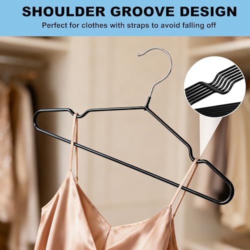 Quality Non-Slip Metal Hangers 50 Pack - Slim Space Saving for Closet - Image 6