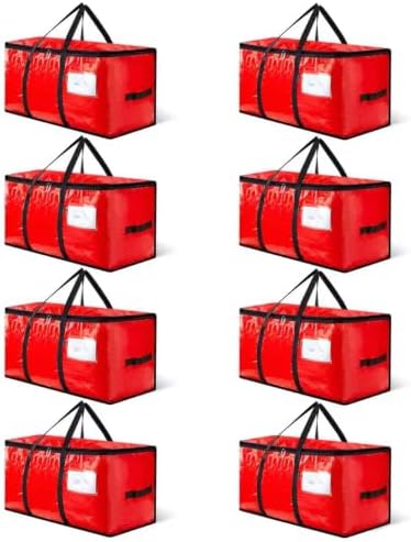 CONGREGATE Red Moving Bags Heavy Duty Extra Large CONGREGATE 8 Pack 97L Storage Totes Reinforced Handles Double Zipper Water Resistant For Dorm Moving Supplies - Image 2
