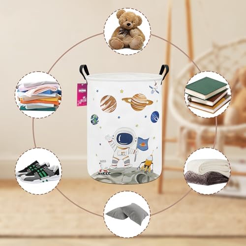 Astronaut Fabric Storage Bin Nursery Organizer Basket - Image 7