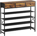 5 Tier Shoe Rack with 3 Drawers Rustic Brown by UNITSTAGE