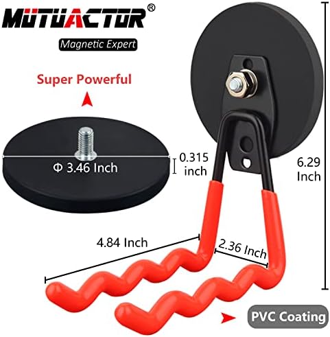 MUTUACTOR 2Packs Large Capability Heavy Duty Magnetic Hooks, Strong Magnet Hooks for Hanging Power Tools, Grill Utensils, Impact Drivers - Image 5