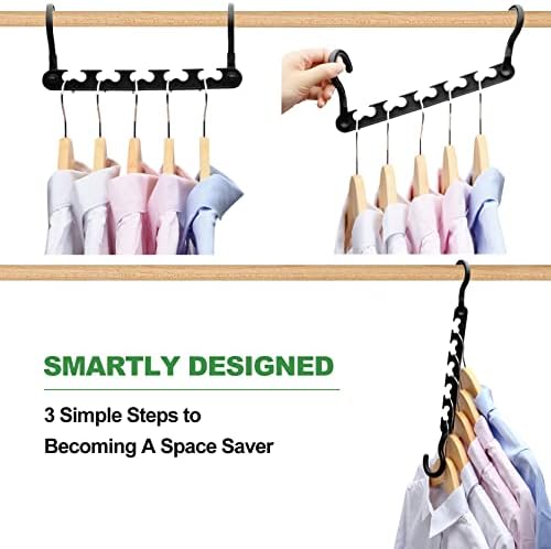 6-Pack-Closet-Organizers-and-Storage,Sturdy Organization-and-Storage-Hangers-Space-Saving for Wardrobe,Dorm-Room-Essentials for College Students Girls Smart Clothes Hanger - Image 5