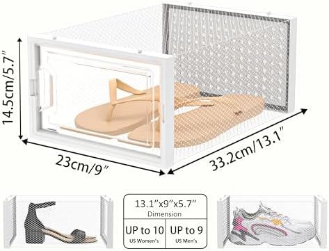HOMIDEC Clear Shoe Storage Boxes, Stackable Shoe Organizer for Closet - Image 3