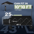 HIKEMOON 43'' Extra Long Folding Wagon with Extended Tailgate, Black - Image 4